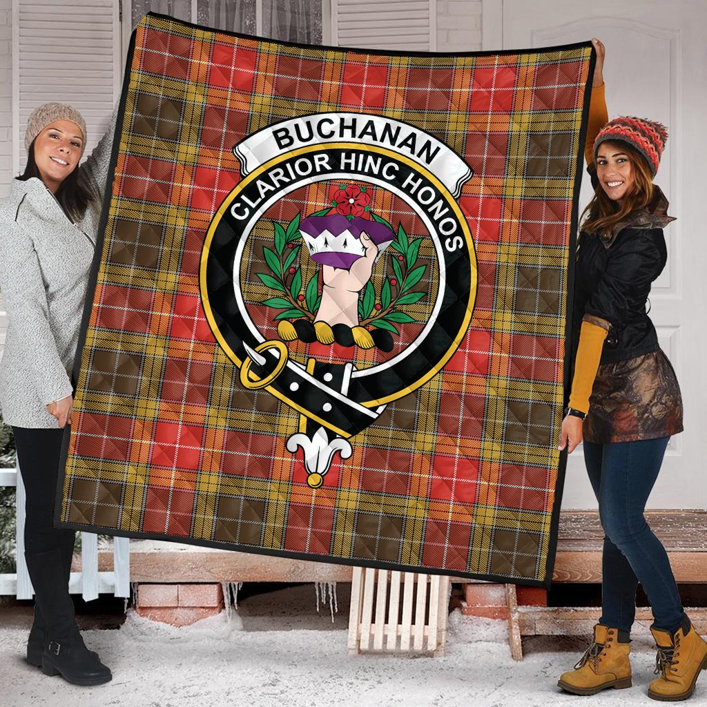 Buchanan Old Set Weathered Tartan Crest Quilt