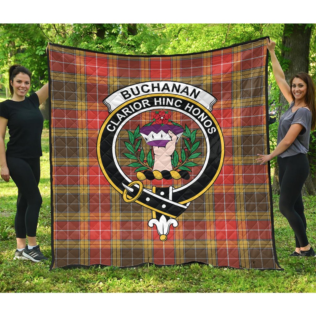 Buchanan Old Set Weathered Tartan Crest Quilt