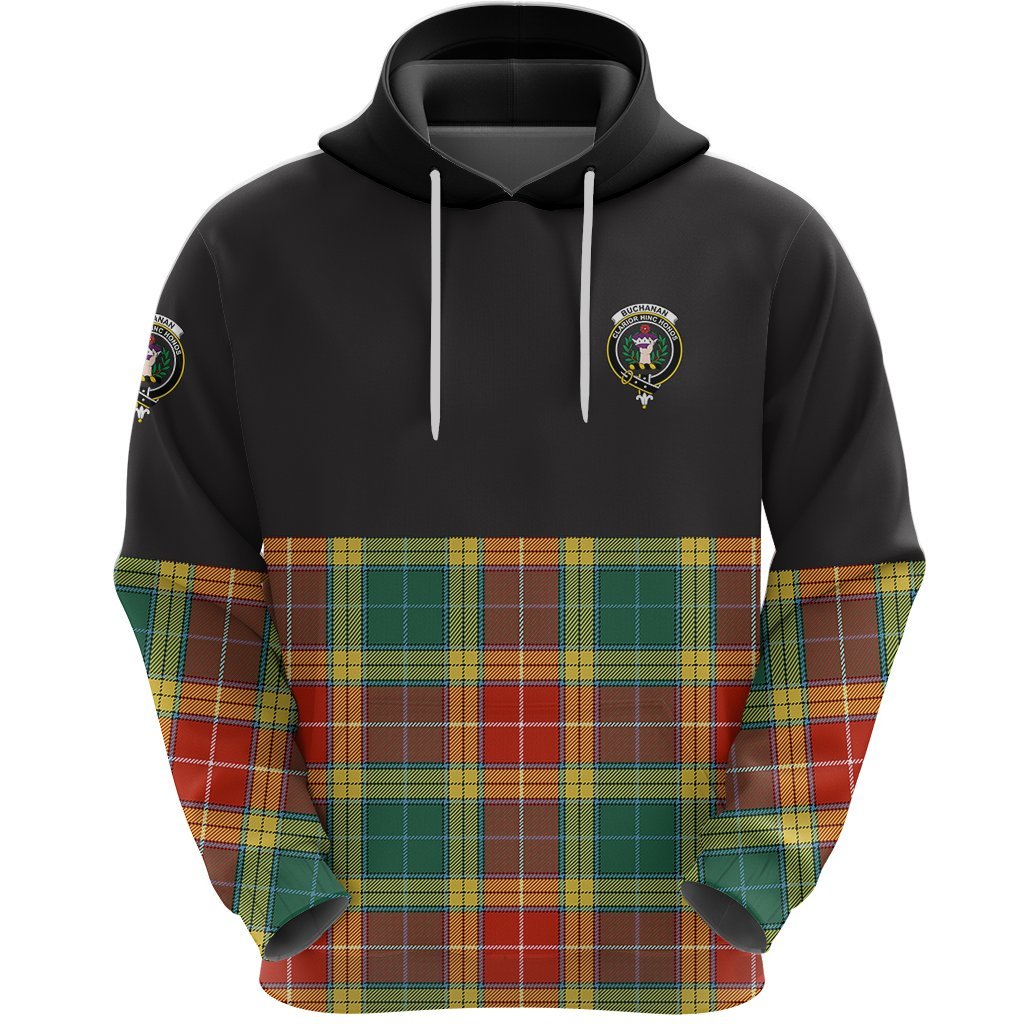 Buchanan Old Sett Clan Half Of Tartan Hoodie