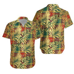 Buchanan Old Sett Tartan Vintage Leaves Hawaiian Shirt