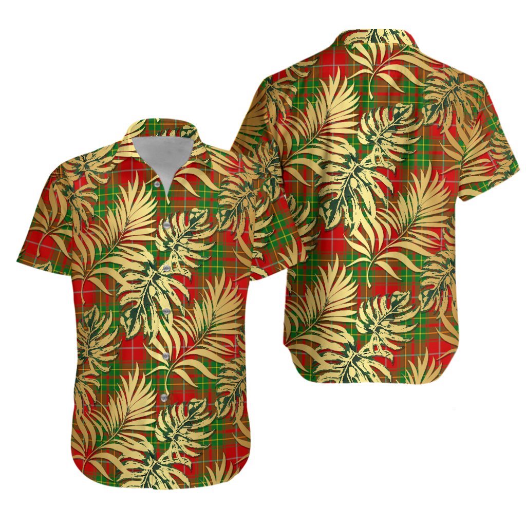Burnett Ancient Tartan Vintage Leaves Hawaiian Shirt
