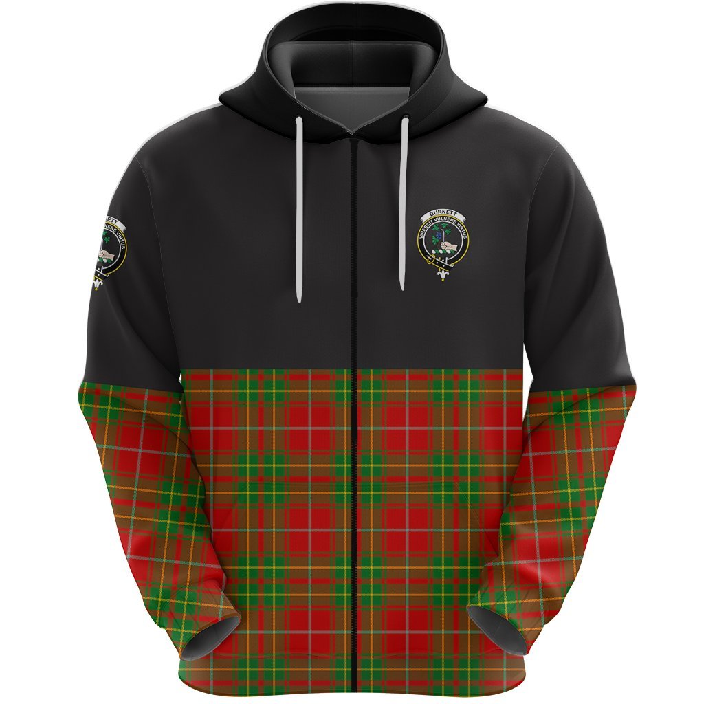 Burnett Ancient Clan Half Of Tartan Zipper Hoodie