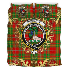 Burnett Ancient Tartan Crest Bedding Set - Golden Thistle Style