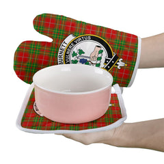 Burnett Ancient Tartan Crest Oven Mitt And Pot Holder (2 Oven Mitts + 1 Pot Holder)