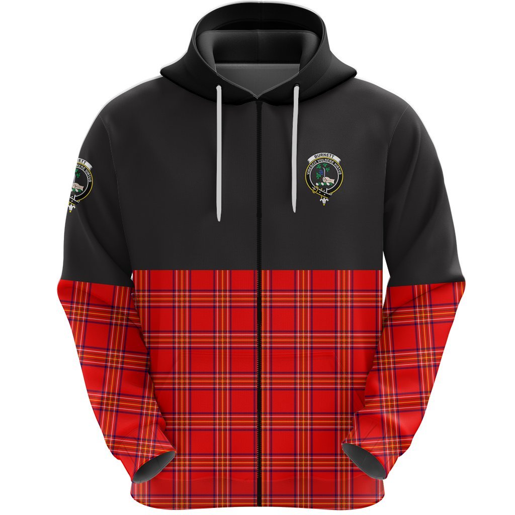 Burnett Modern Clan Half Of Tartan Zipper Hoodie