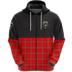 Burnett Modern Clan Half Of Tartan Zipper Hoodie