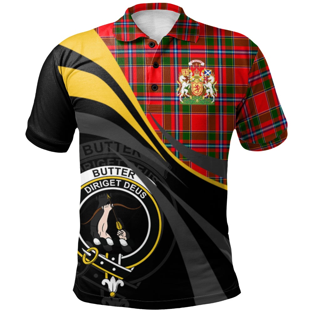 Butter Tartan Polo Shirt - Royal Coat Of Arms Style