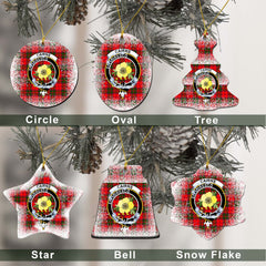 Cairns Tartan Christmas Ceramic Ornament - Snow Style