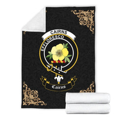 Cairns Crest Tartan Premium Blanket Black