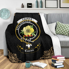Cairns Crest Tartan Premium Blanket Black