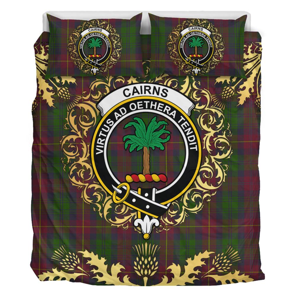 Cairns Tartan Crest Bedding Set - Golden Thistle Style