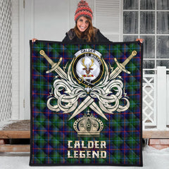 Calder Modern Tartan Crest Legend Gold Royal Premium Quilt