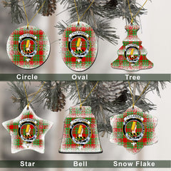 Callander Tartan Christmas Ceramic Ornament - Snow Style