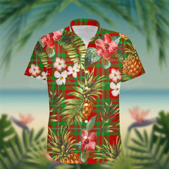 Callander Tartan Hawaiian Shirt Hibiscus, Coconut, Parrot, Pineapple - Tropical Garden Shirt