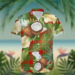 Callander Tartan Hawaiian Shirt Hibiscus, Coconut, Parrot, Pineapple - Tropical Garden Shirt