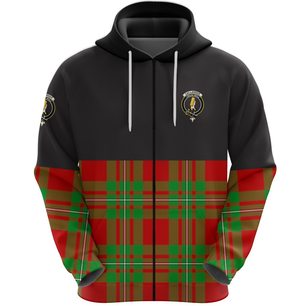 Callander Modern Clan Half Of Tartan Zipper Hoodie