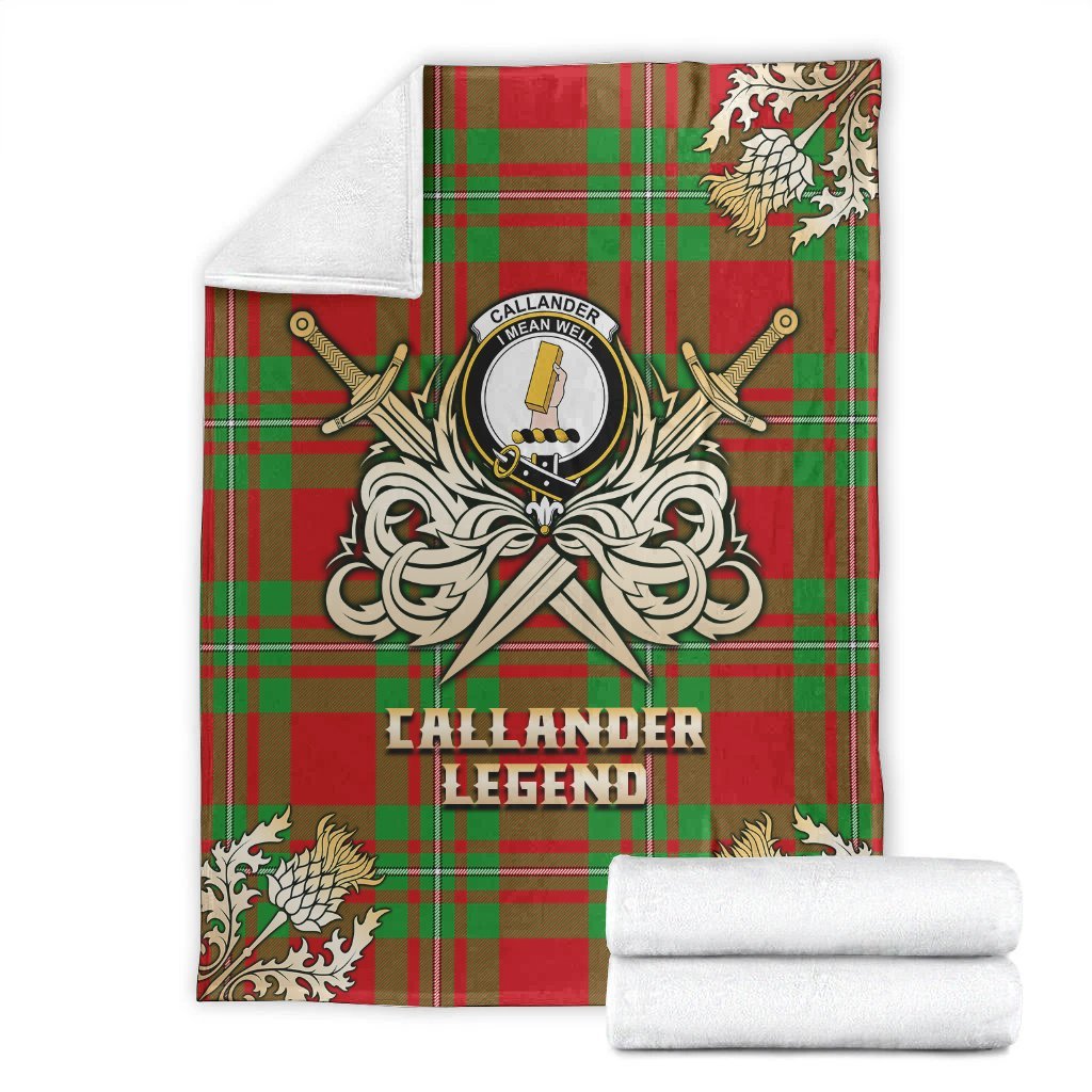 Callander Modern Tartan Gold Courage Symbol Blanket
