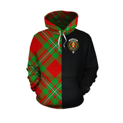 Callander Modern Tartan Hoodie Half of Me - Cross Style