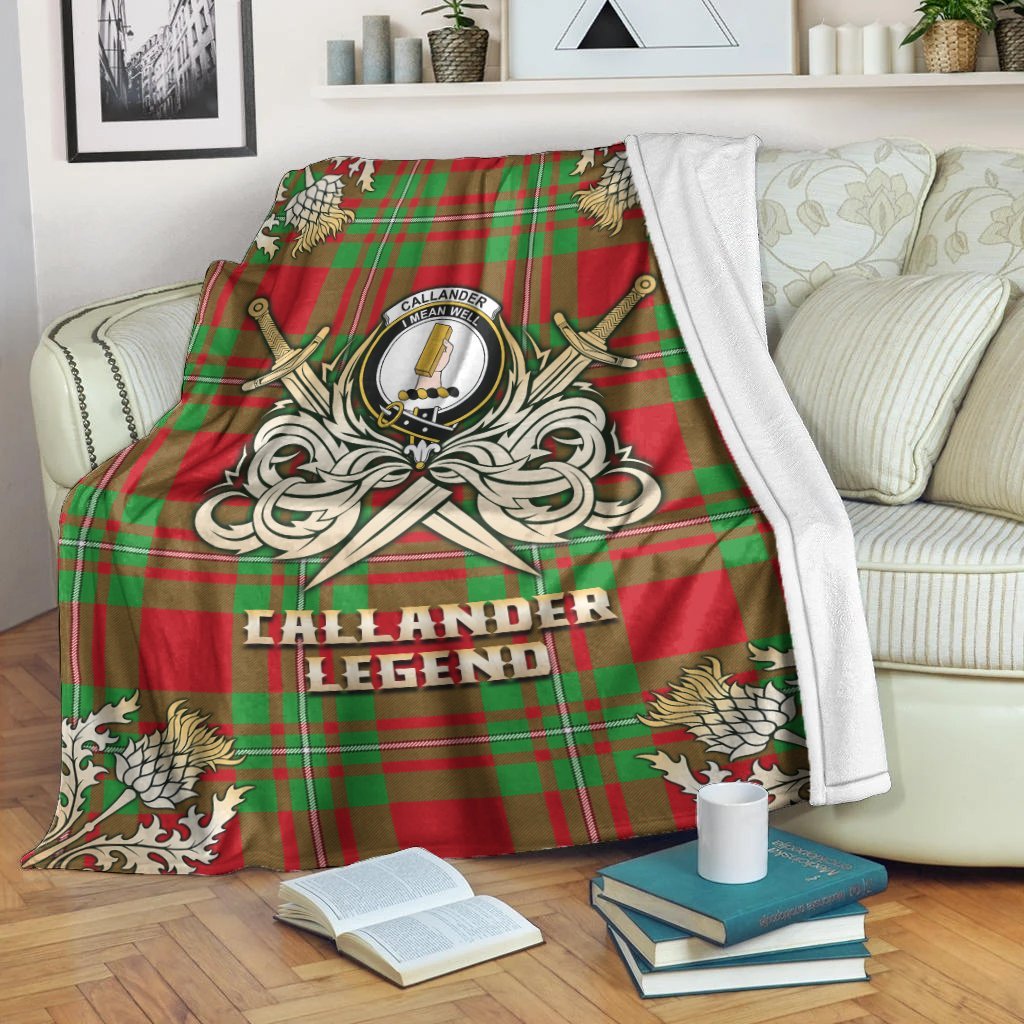 Callander Modern Tartan Gold Courage Symbol Blanket