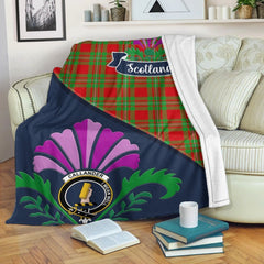 Callander Tartan Crest Premium Blanket - Thistle Style