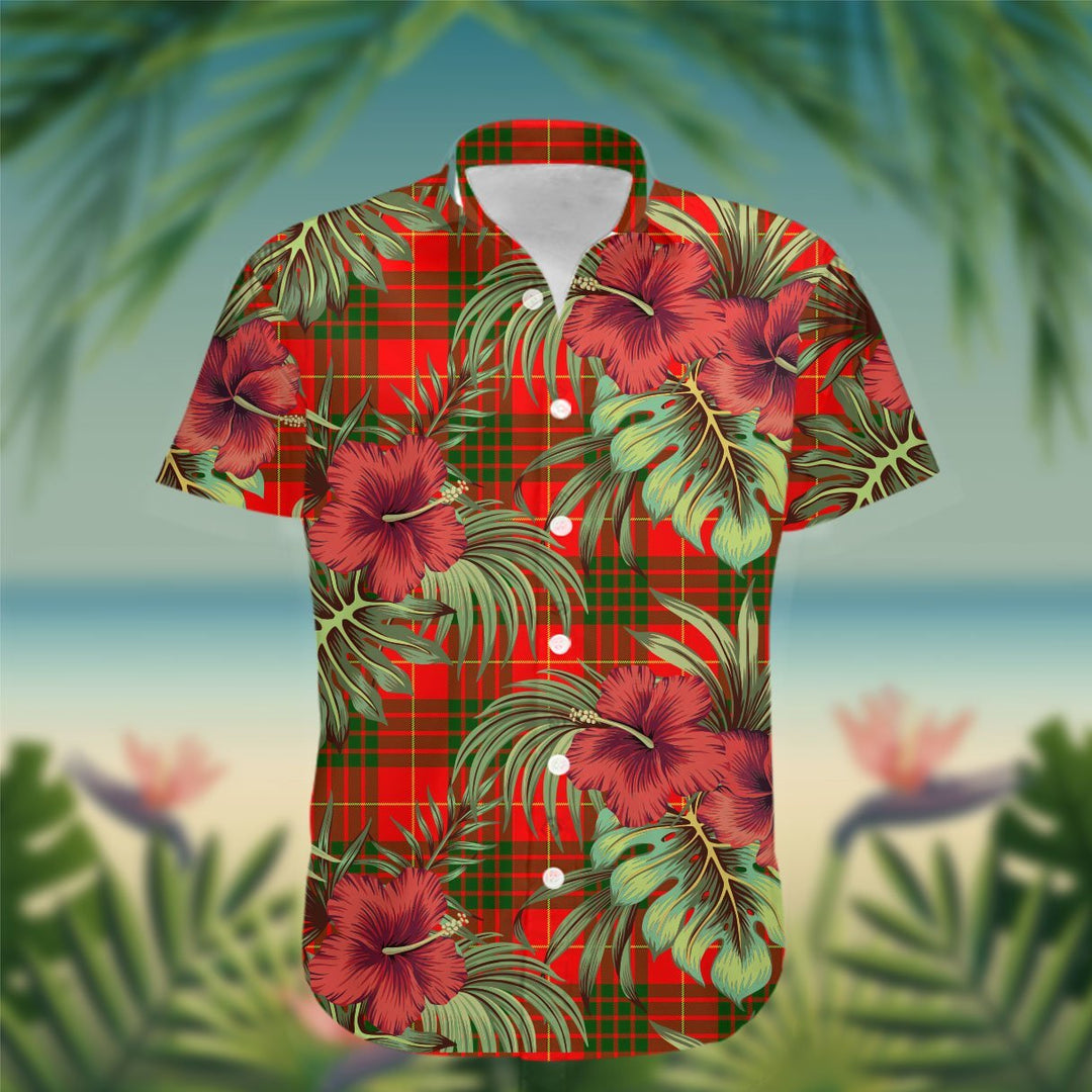 Cameron Tartan Hawaiian Shirt Hibiscus, Coconut, Parrot, Pineapple - Tropical Garden Shirt