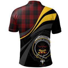 Cameron Black and Red Tartan Polo Shirt - Royal Coat Of Arms Style