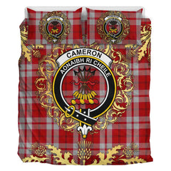 Cameron Hose Tartan Crest Bedding Set - Golden Thistle Style