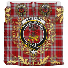 Cameron Hose Tartan Crest Bedding Set - Golden Thistle Style