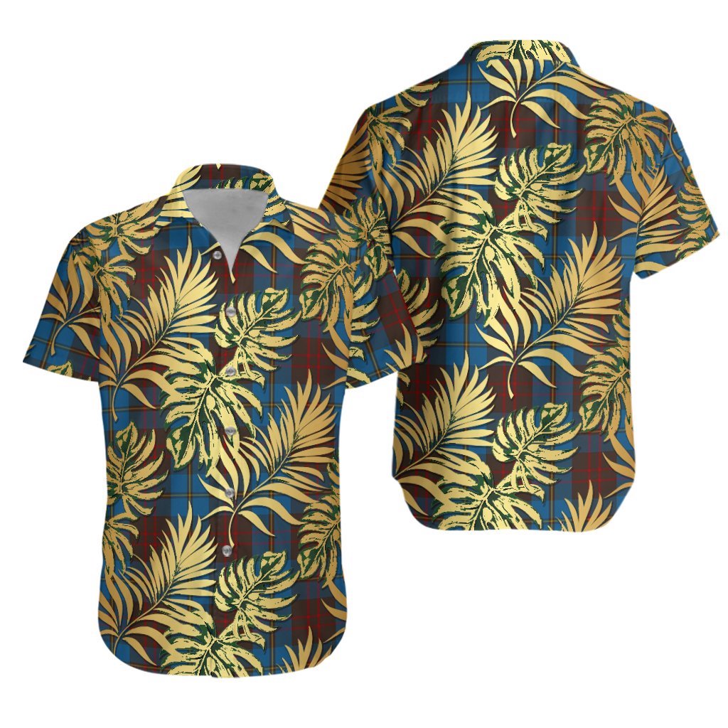 Cameron Hunting Tartan Vintage Leaves Hawaiian Shirt