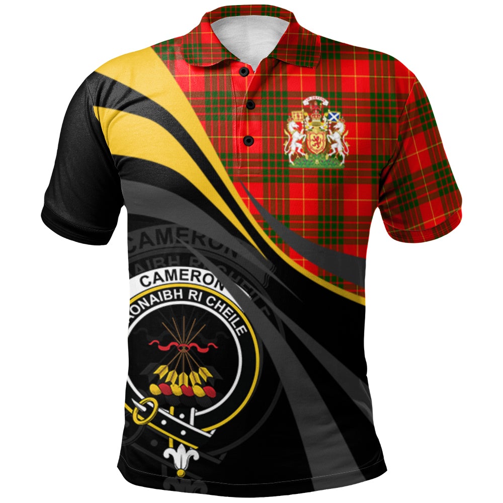 Cameron Modern Tartan Polo Shirt - Royal Coat Of Arms Style