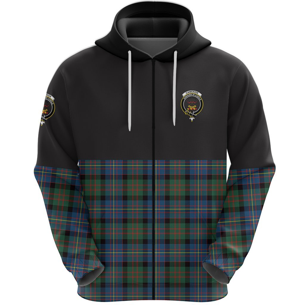 Cameron of Erracht Ancient Clan Half Of Tartan Zipper Hoodie