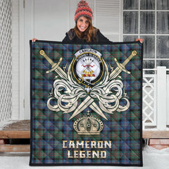 Cameron of Erracht Ancient Tartan Crest Legend Gold Royal Premium Quilt