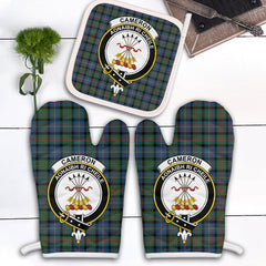 Cameron Of Erracht Ancient Tartan Crest Oven Mitt And Pot Holder (2 Oven Mitts + 1 Pot Holder)