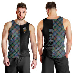 Cameron of Erracht Ancient Tartan Crest Men's Tank Top - Cross Style