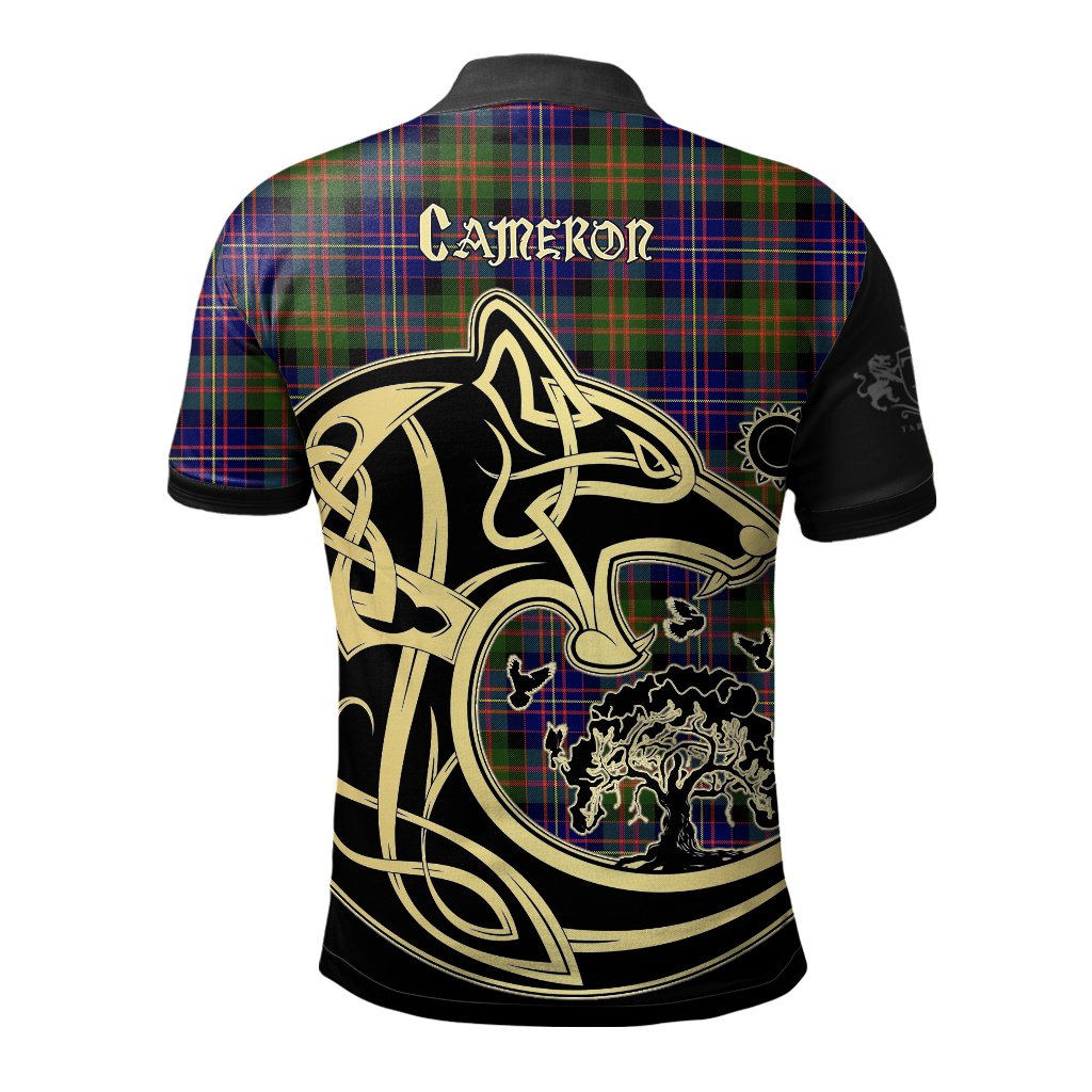 Cameron of Erracht Modern Tartan Polo Shirt Viking Wolf