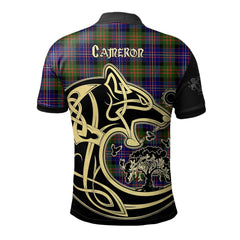 Cameron of Erracht Modern Tartan Polo Shirt Viking Wolf