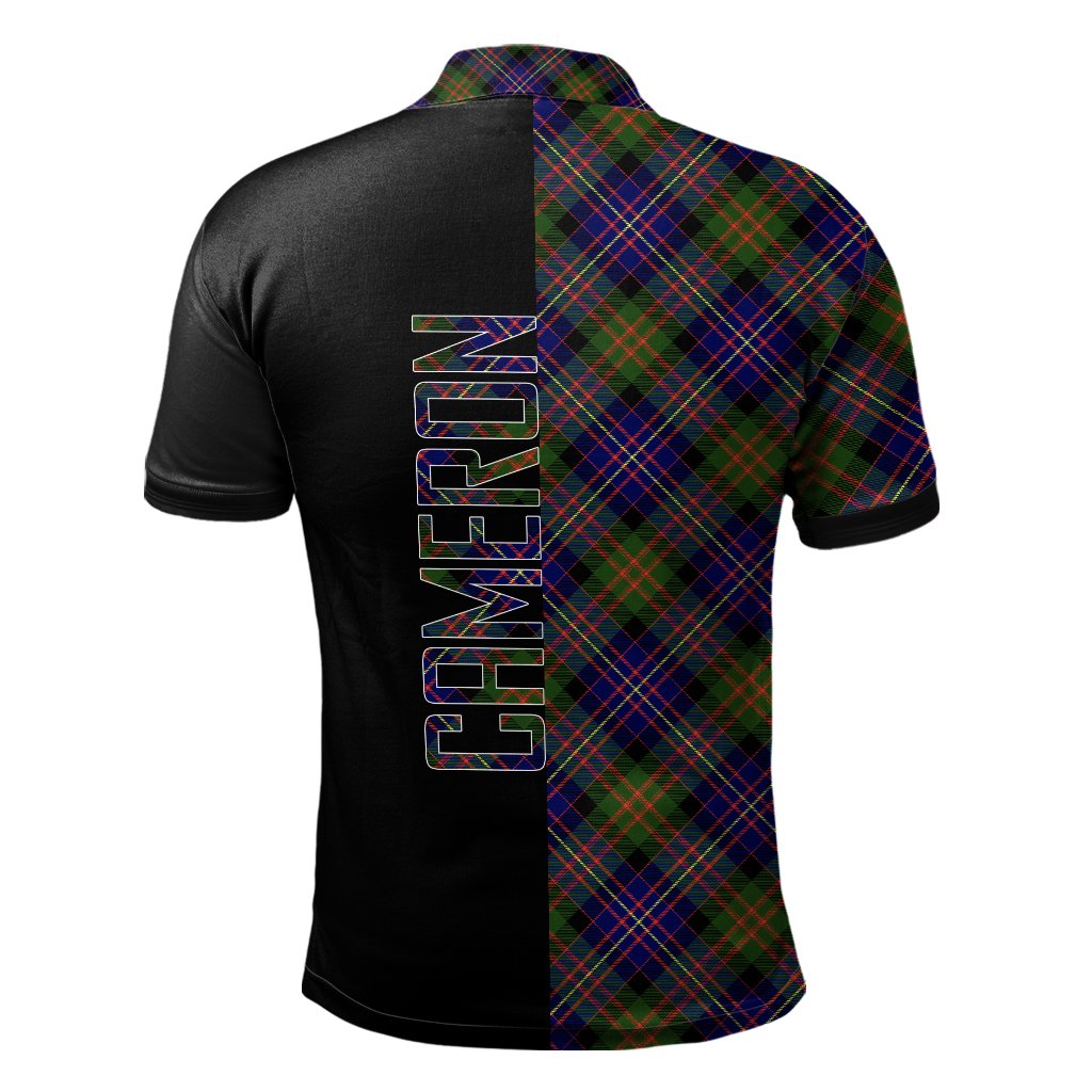 Cameron of Erracht Modern Tartan Polo Shirt Half of Me - Cross Style