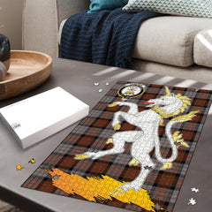 Cameron of Erracht Weathered Tartan Crest Unicorn Scotland Jigsaw Puzzles