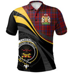 Cameron of Locheil Tartan Polo Shirt - Royal Coat Of Arms Style