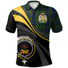 Cameron of Lochiel Hunting Tartan Polo Shirt - Royal Coat Of Arms Style