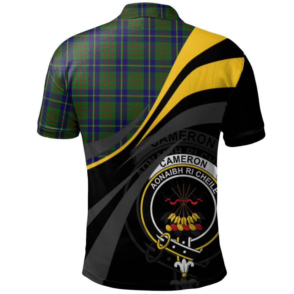 Cameron of Lochiel Hunting Tartan Polo Shirt - Royal Coat Of Arms Style