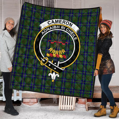 Cameron of Lochiel Hunting Tartan Crest Quilt