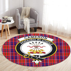 Cameron of Lochiel Modern Tartan Crest Round Rug