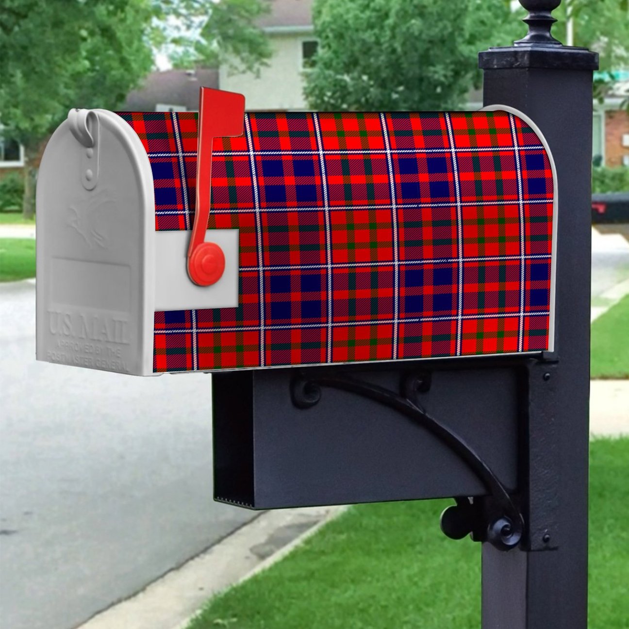 Cameron Of Lochiel Modern Tartan Crest Mailbox