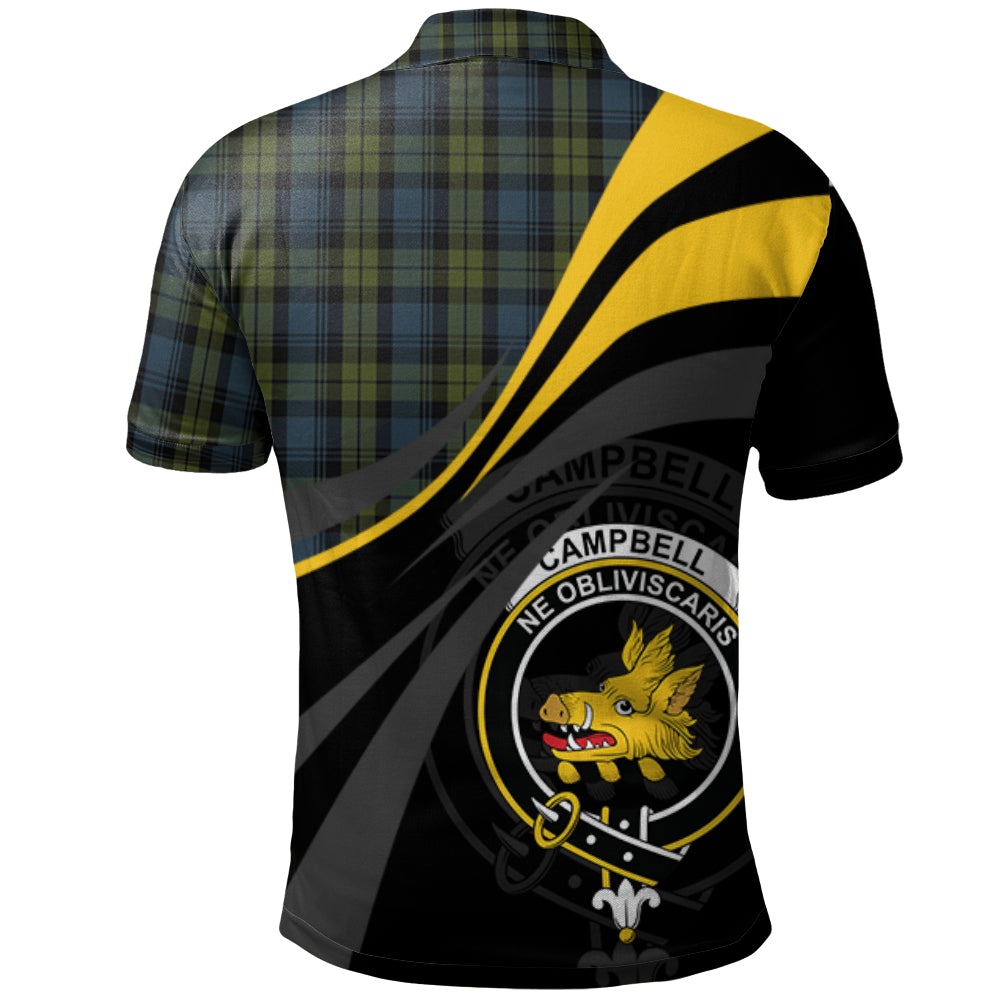 Campbell Tartan Polo Shirt - Royal Coat Of Arms Style