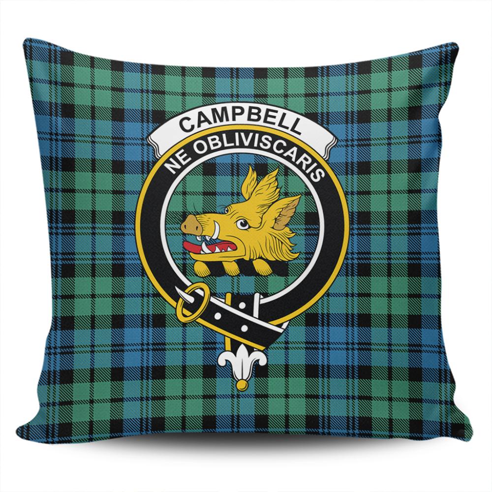 Scottish Campbell Ancient 01 Tartan Crest Pillow Cover - Tartan Cushion Cover