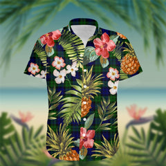 Campbell Tartan Hawaiian Shirt Hibiscus, Coconut, Parrot, Pineapple - Tropical Garden Shirt