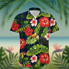 Campbell Tartan Hawaiian Shirt Hibiscus, Coconut, Parrot, Pineapple - Tropical Garden Shirt