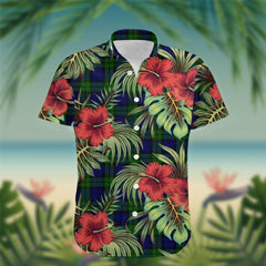 Campbell Tartan Hawaiian Shirt Hibiscus, Coconut, Parrot, Pineapple - Tropical Garden Shirt