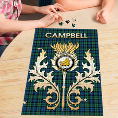 Campbell Ancient 2 Tartan Crest Thistle Jigsaw Puzzles